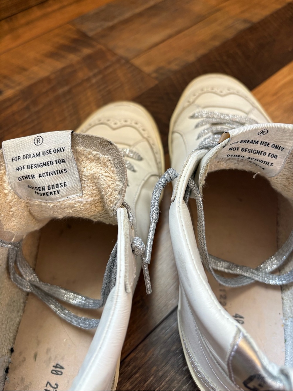 Golden Goose womens white High-Top Sneakers with Black Star - Picture 4 of 10
